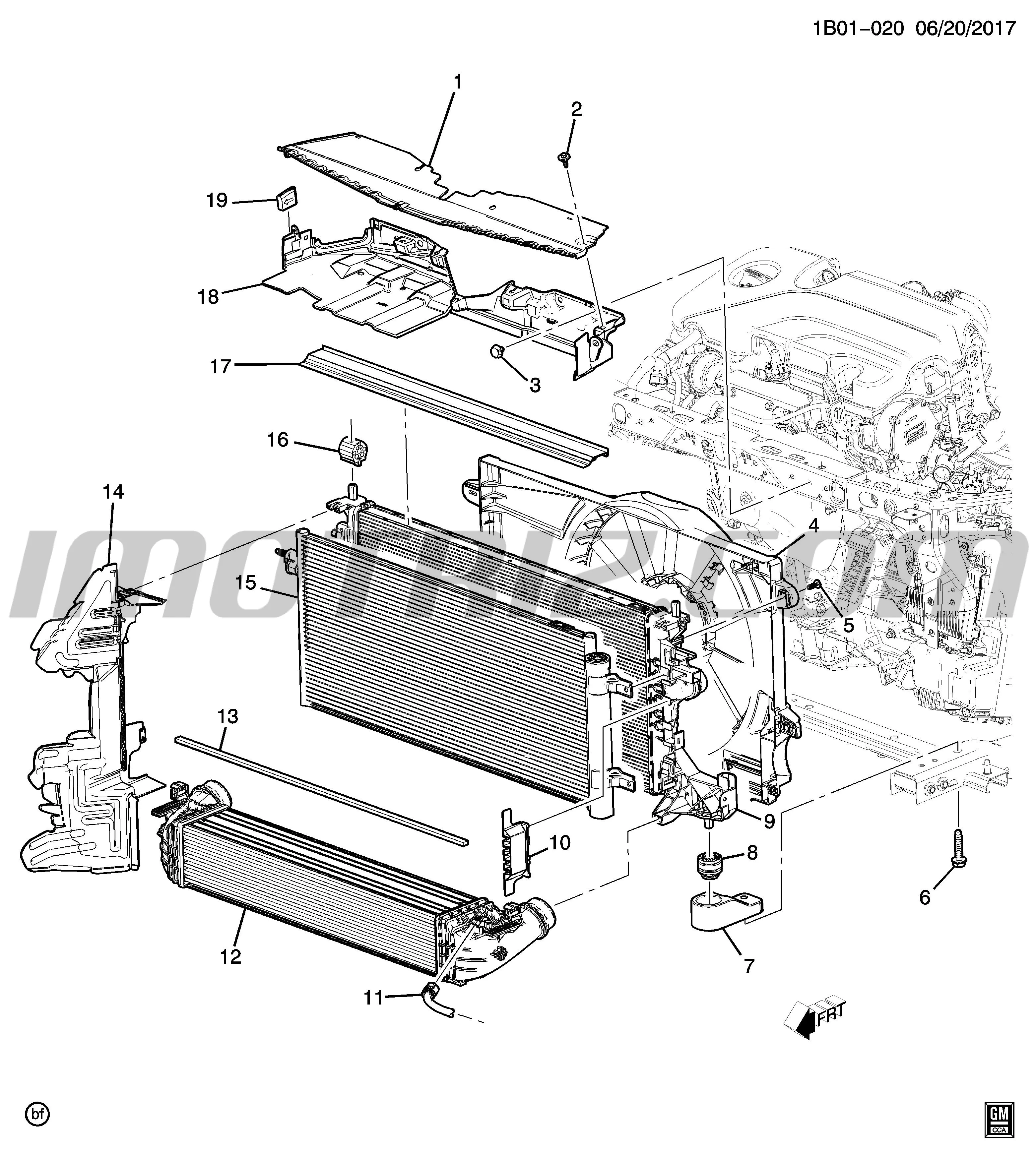 Cobertor Superior De Radiador Chevrolet Cruze