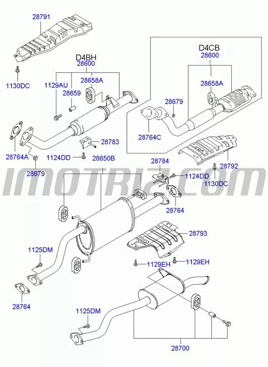 Tubo De Escape Central H1 Starex A1 4A Marca Hyundai Genuine Parts