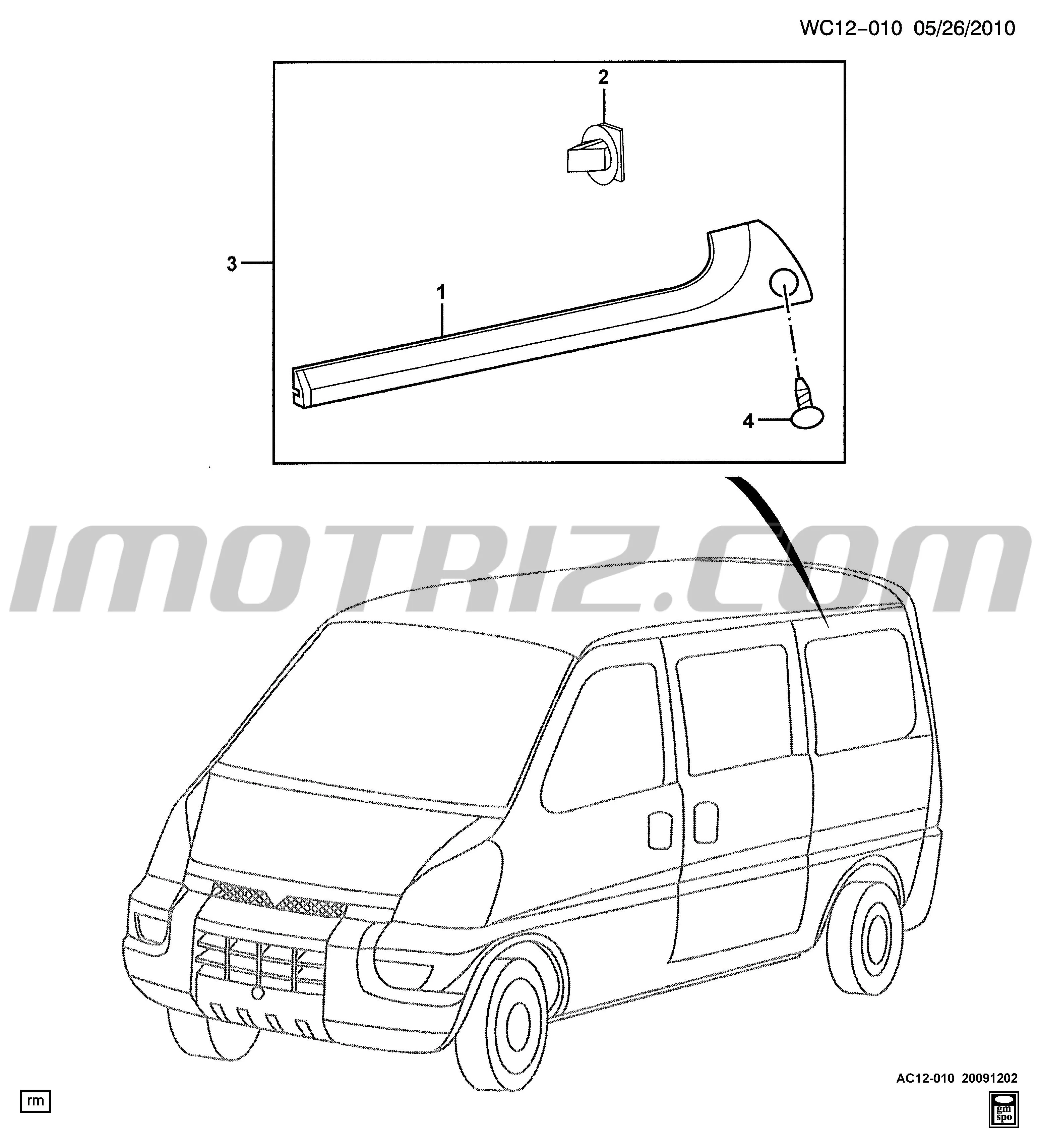 Moldura Acabado Ext Lat Der Panel Techo Van N