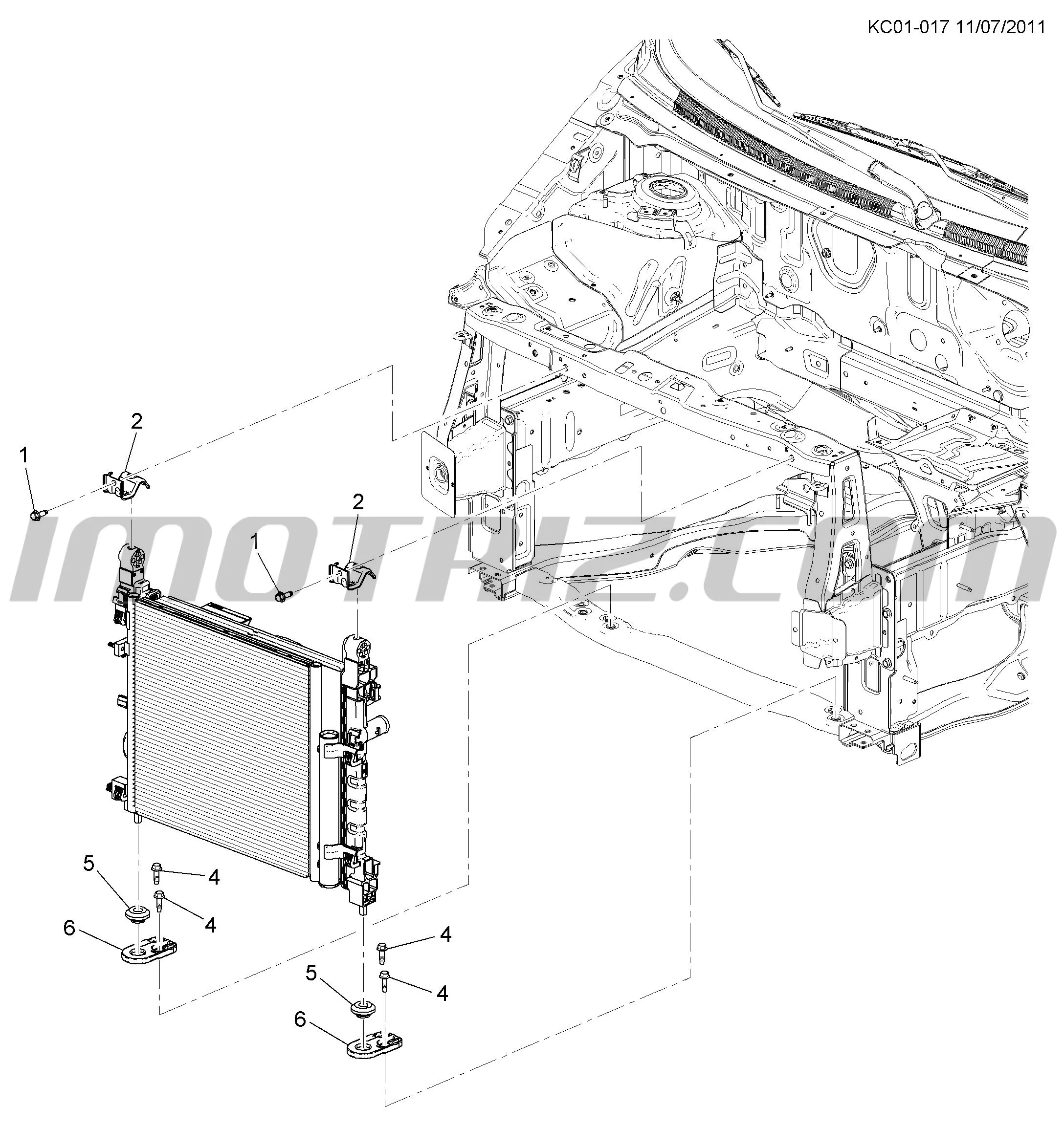 Soporte Metalico Sup Radiador Spark Gt M 300 2011 96676220