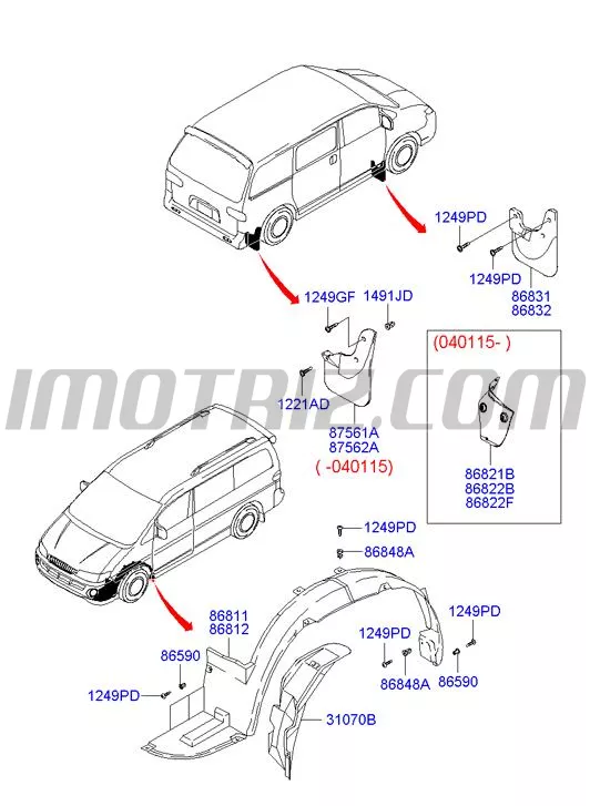 Guardabarro Delantero Rueda Lh H Starex A A Marca Hyundai