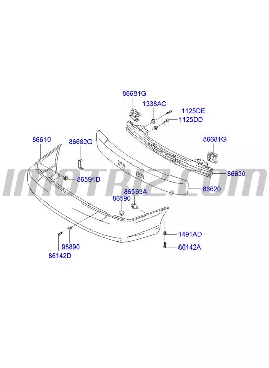 Soporte Guardachoque Posterior Accent Lc 25 Marca Hyundai Genuine