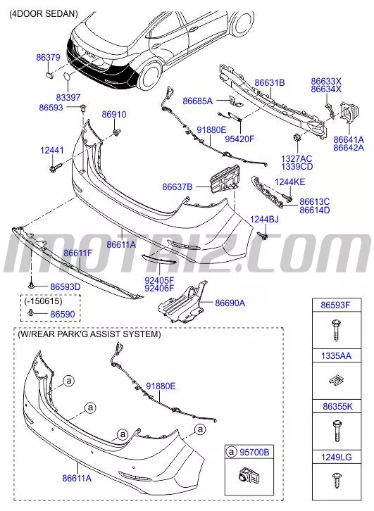 Cobertor Inferior De Bumper Trasero Elantra