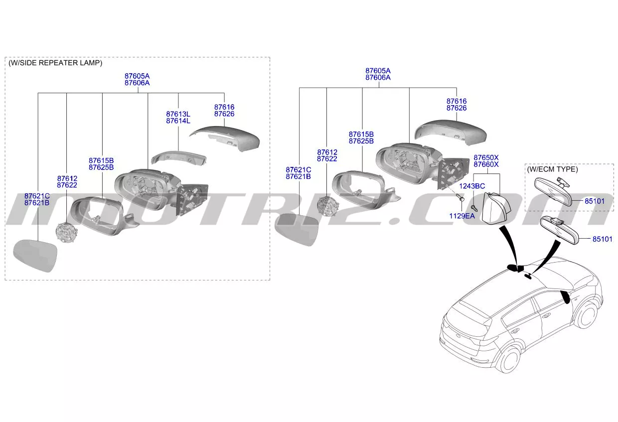 Luna Espejo Izquierda Sportage Slovakia Kia Genuine Parts