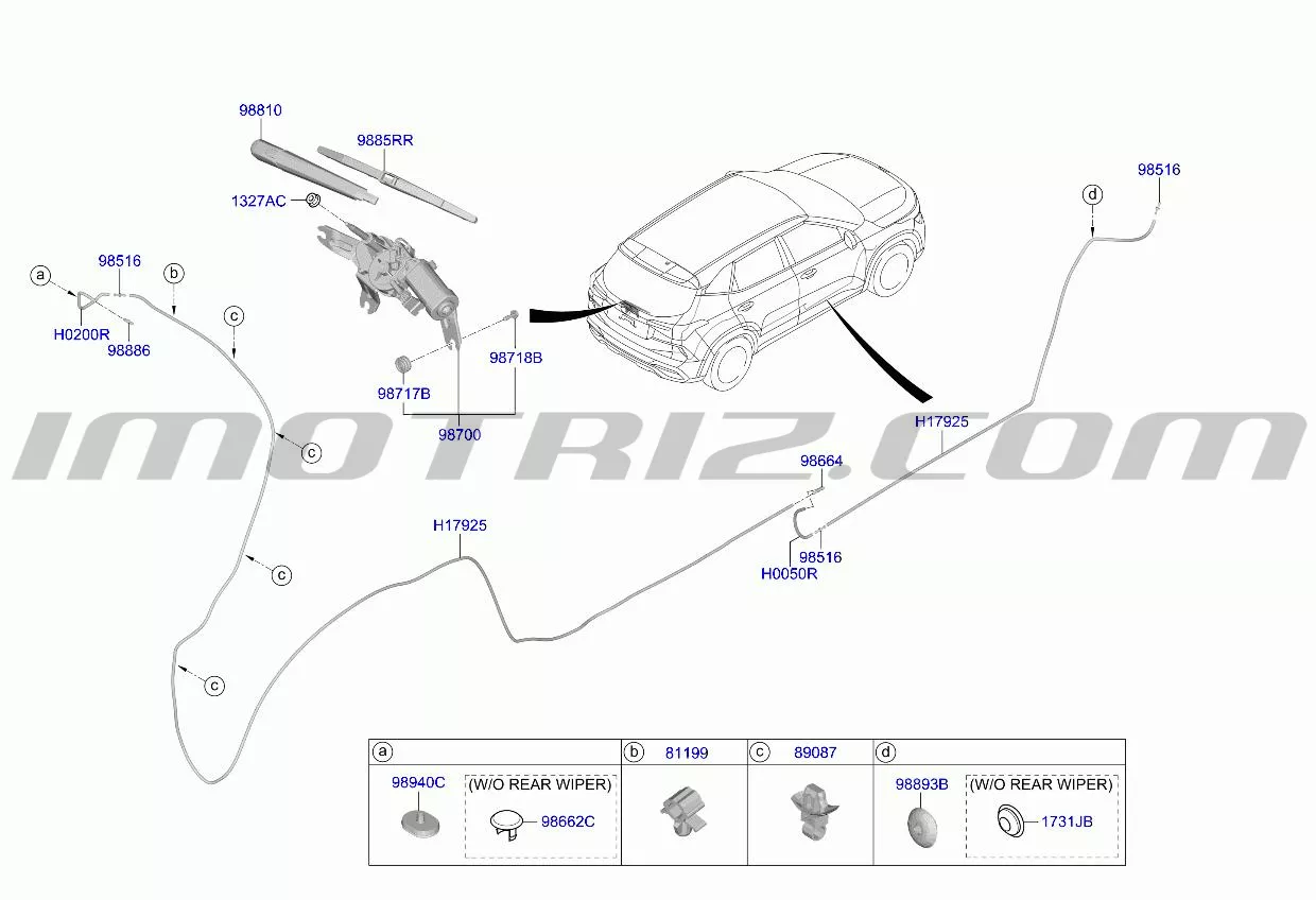 Motor Brazo Limpiaparabrisas Trasero Kia Seltos